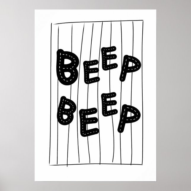 BEEP BEEP - Lekfulla barns bil- och lastbilstema Poster (Framsidan)