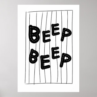 BEEP BEEP - Playful Kids Car & Truck Theme Poster