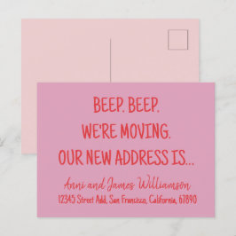 Beep. Beep. Vi är Flytta. Vår nya adress flytta Helg Vykort