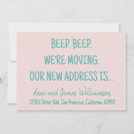 Beep. Beep. Vi är Flytta. Vår nya adress flytta Meddelande