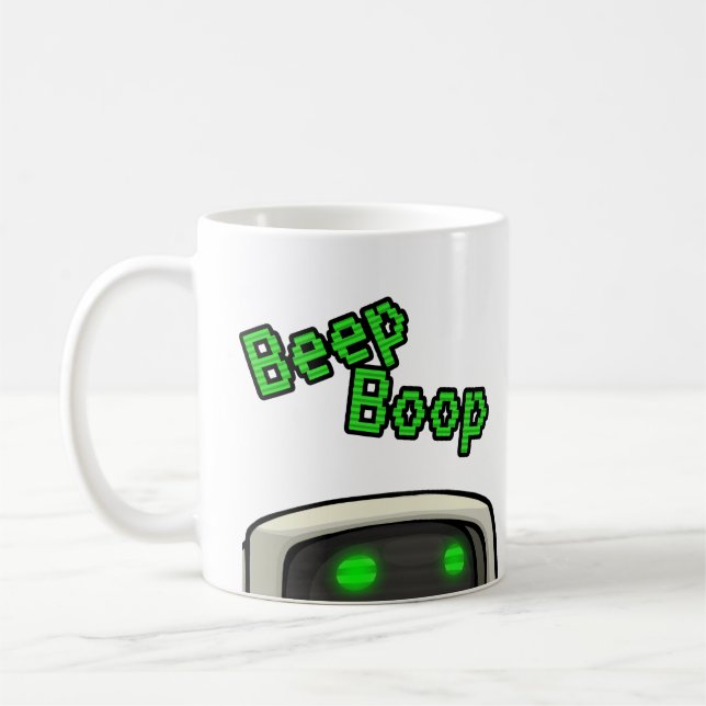 Beep Boop för tyst observatör Kaffemugg (Vänster)