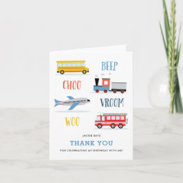 Beep Vroom Woo-Barnen - tack Inbjudan