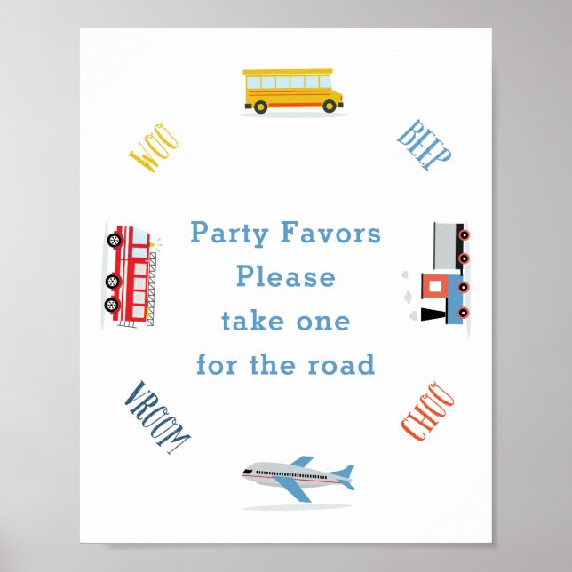 Beep Vroom woplane 2 födelsedagsfest Poster (Framsidan)