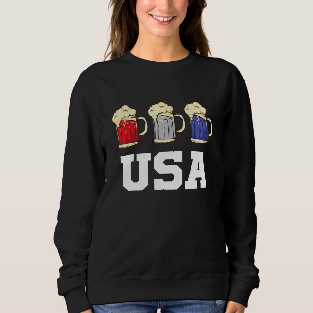 Beer 4th of July Matching Family USA  Patriotic T Shirt (Framsida)
