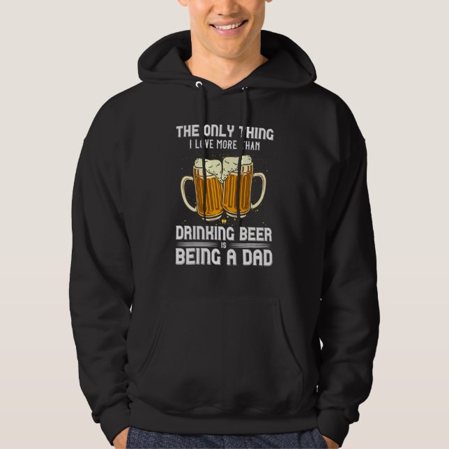 Beer Alcohol Drinking Drunkard Boozehound Dad Fath Hoodie (Framsida)