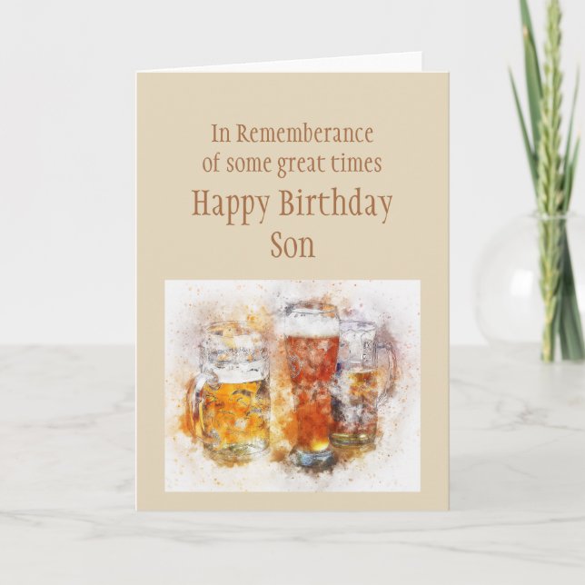Beer Ale Funny Son Birthday Bra Time Card Kort (Framsida)