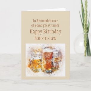 Beer Ale Funny Son-in-law Birthday Bra Time Card Kort