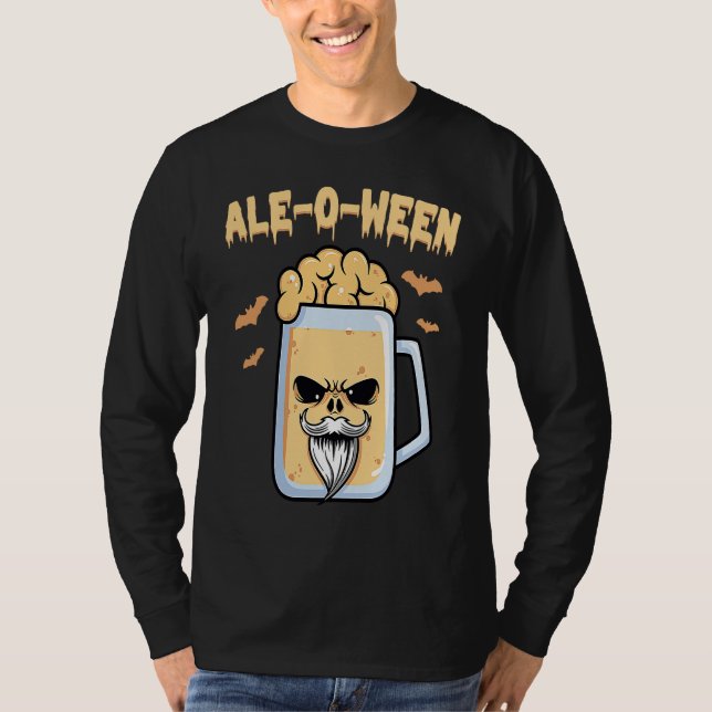 Beer  Ale O Ween  Halloween  Trick Or Treat  Costu T Shirt (Framsida)