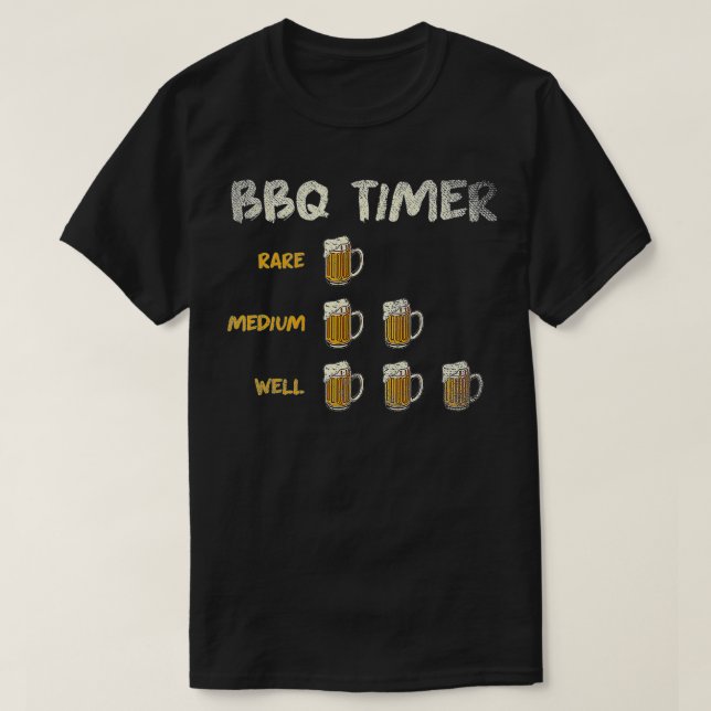 Beer Älskare Kött Chef Grill Drunk Barbecue T Shirt (Design framsida)