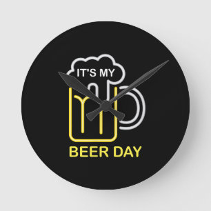 Beer Älskare Min öl-dag-öl Rund Klocka