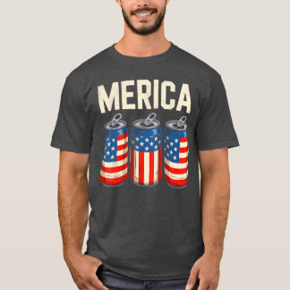 Beer American Flag 4th Of July Merica USA Men Wome T Shirt