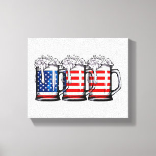 Beer American Flagga 4:e juli Manar Women Merica D Canvastryck