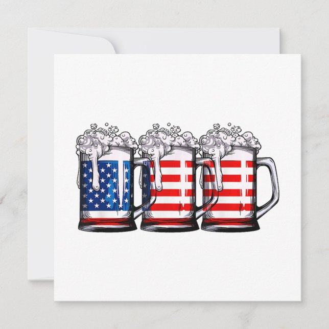 Beer American Flagga 4:e juli Manar Women Merica D Inbjudningar (Framsida)
