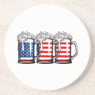 Beer American Flagga 4:e juli Manar Women Merica D Underlägg
