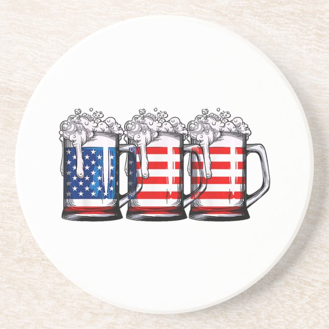 Beer American Flagga 4:e juli Manar Women Merica D Underlägg (Framsidan)