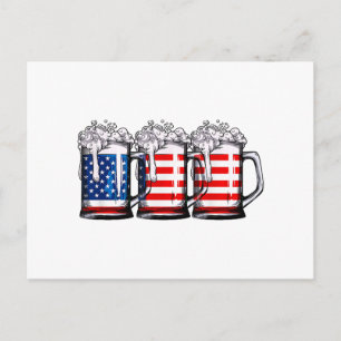Beer American Flagga 4:e juli Manar Women Merica D Vykort