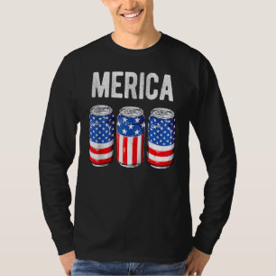 Beer American Flagga 4:e juli Manar Women Merica U T Shirt