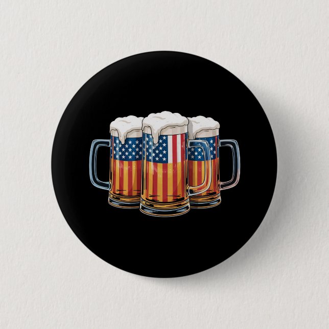 Beer American Flagga 4:e juli Merica Drinking USA Knapp (Framsida)
