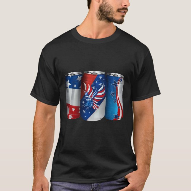 Beer American Flagga 4:e juli Merica Drinking USA T Shirt (Framsida)