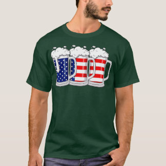 Beer American Flagga 4:e juli USA Merica T Shirt