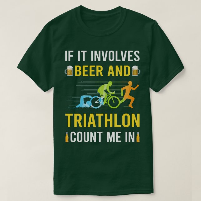Beer and Triathlon Triathlete T Shirt (Design framsida)