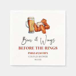 Beer and Wings Before The Rings Couples Shower Pappersservett