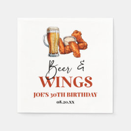 Beer and Wings Birthday Party Pappersservett