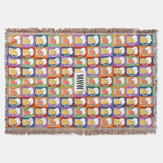 BEER-anpassningsbar för poppkonst, monogram proppf Mysfilt (Framsidan)