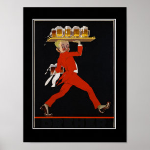 Beer Art Deco vintage affisch
