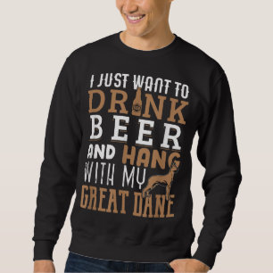 Beer av great dane Pappa vid Fars dag Hund älskare Lång Ärmad Tröja