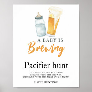Beer baby nappar jagar babyduschspel för barn poster