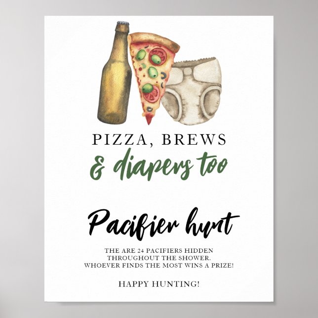 Beer baby nappar jagar babyduschspel för barn poster (Framsidan)