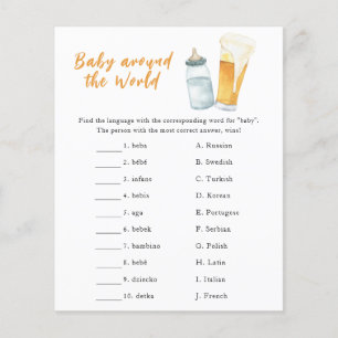Beer babydusch - Baby värld runt-spel