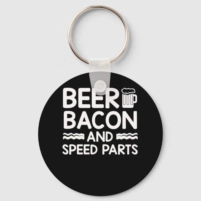 Beer Bacon Cars Guy Beer Bacon Hastighetsdelar Nyckelring (Framsida)