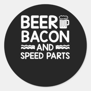 Beer Bacon Cars Guy Beer Bacon Hastighetsdelar Runt Klistermärke