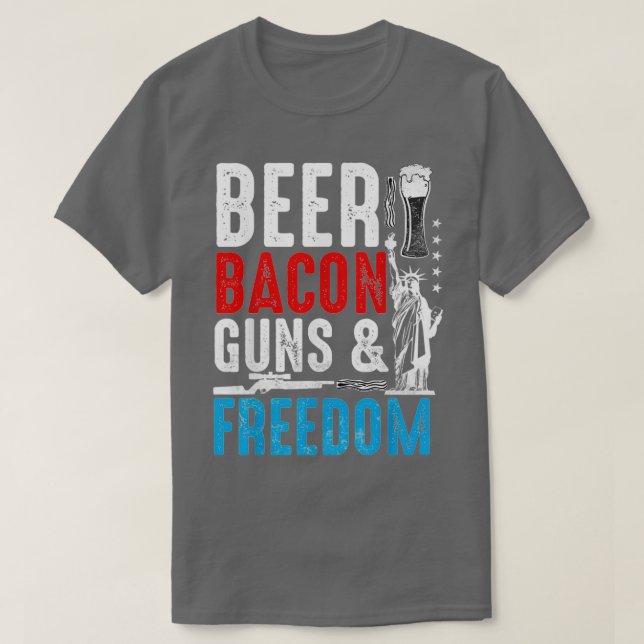 Beer Bacon Guns Freedom T Shirt (Design framsida)