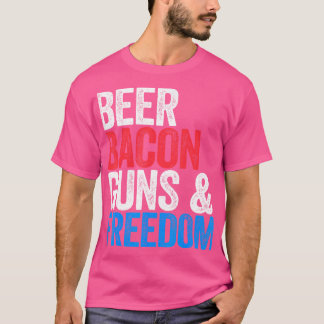 Beer Bacon Guns och Freedom Shirt Manar Women Fjär T Shirt
