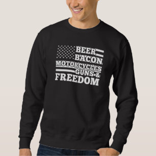 Beer Bacon MotorCycles Guns and Freedom Juli Rolig Lång Ärmad Tröja