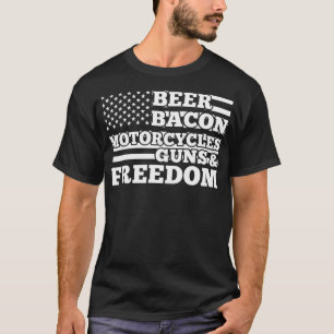 Beer Bacon-motorcyklar Guns and Freedom juli body T Shirt