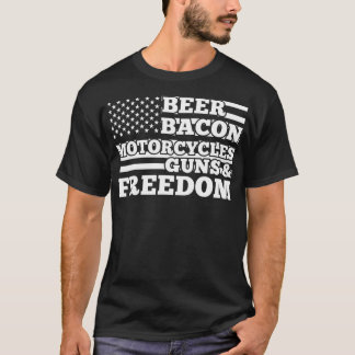 Beer Bacon-motorcyklar Guns and Freedom juli body T Shirt