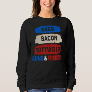 Beer Bacon Rottweiler Guns Freedom 4 T Shirt