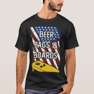 Beer Bags and Boards American Cornhole Player USA T Shirt