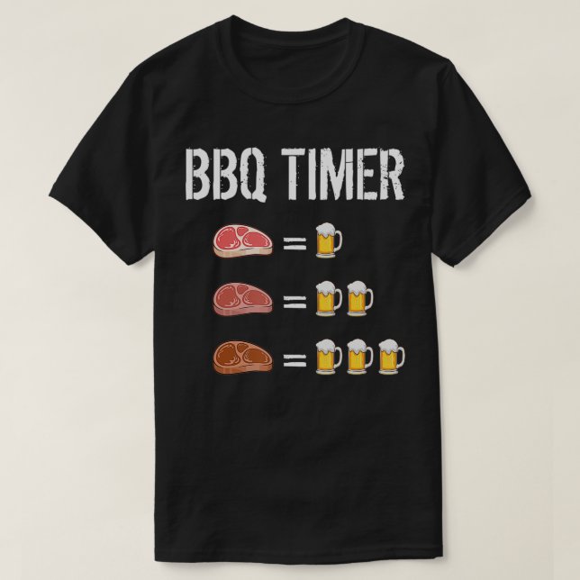 Beer BBQ Timer Grilling T Shirt (Design framsida)