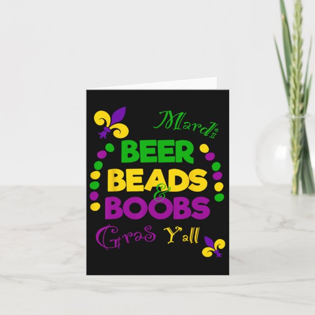Beer Bead Breast Funny Carnival Party Manar Gift M Kort (Framsida)