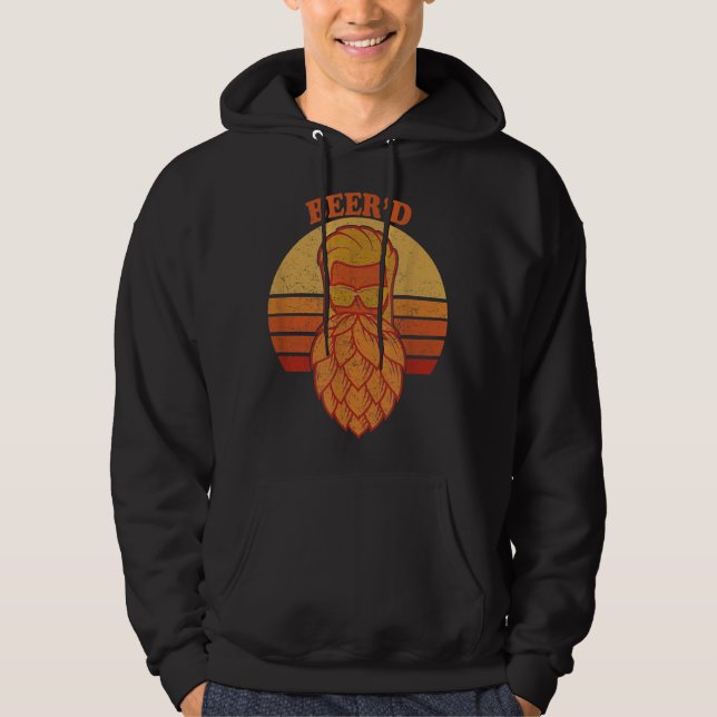 Beer Beer Beer Garden Retro Sunset Beer Skutt Hoodie (Framsida)
