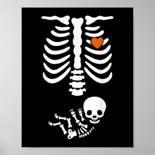 Beer Belly& Baby Skeleton Gravid Par H Poster
