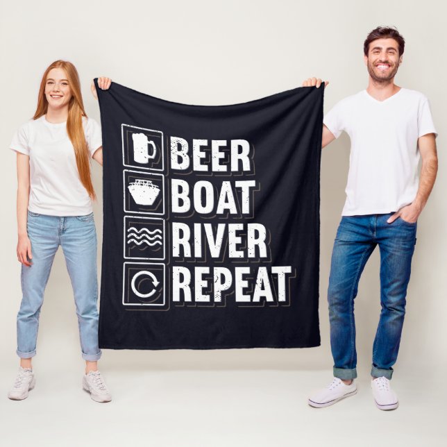 Beer Boat River och Drinking Beer Fleecefilt (På plats)