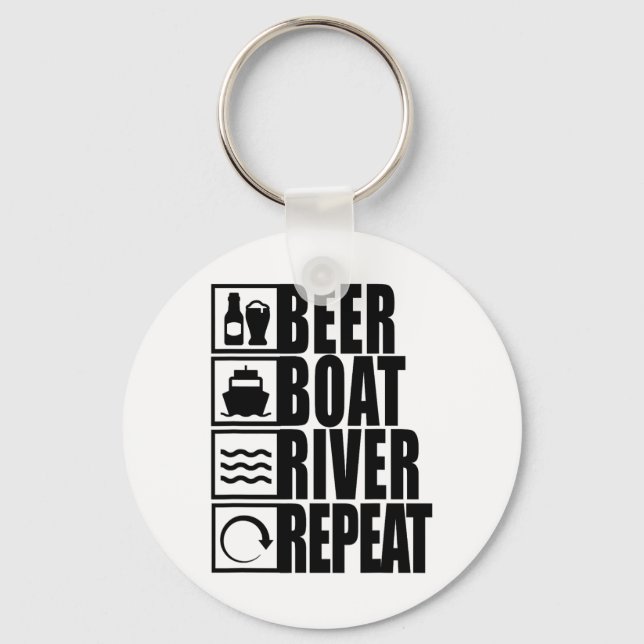 Beer Boat River Repeat Drinking River Life  Nyckelring (Framsida)
