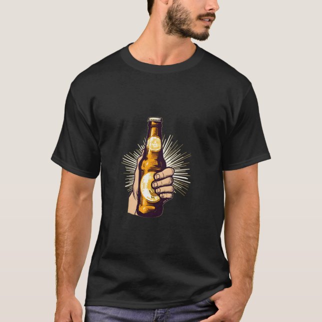 Beer Bottle Craft Ipa Beer Drinking Drinker T Shirt (Framsida)