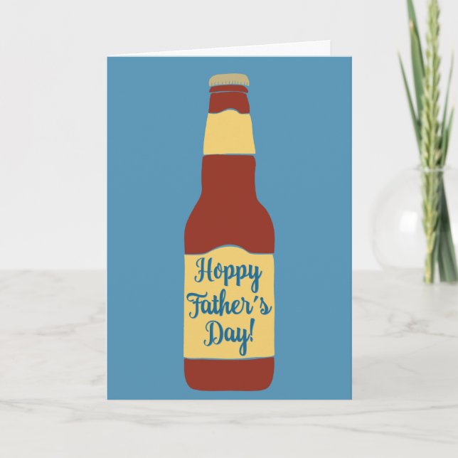 Beer Bottle Hoppy Father's Day Card Kort (Framsida)